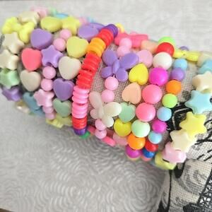 Colorful Girlhoodcore Beaded Stretch Bracelets Set of 10 NWT